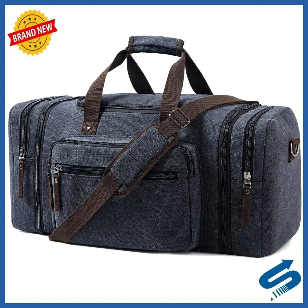 Canvas Expandable Travel Duffel Bag Weekender Overnight Gym Carry On